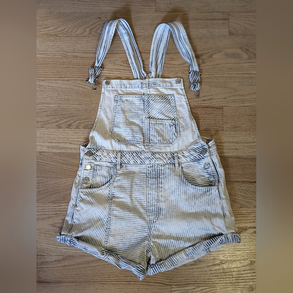 Free People We The Free Washed Denim Shortalls